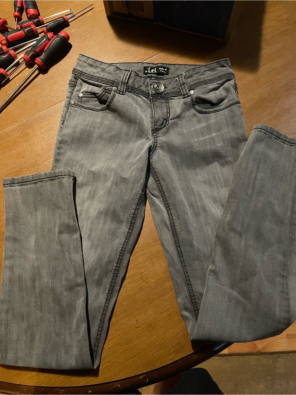 lei Women's Gray Boot Cut Jeans